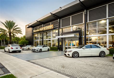 Mercedes benz delray - Mercedes Benz of Delray did a fantastic job at a reasonable price. I had my annual tune up and care, rear tires were changed, and a repair was done in my glove box. They provided a lovely loner until my car was ready. Shawn was terrific! by Mercedes on 08/31/2023.